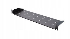 Półka RACK Eco stała czarna 19" 1U 150mm Perforowana jakość StalFlex