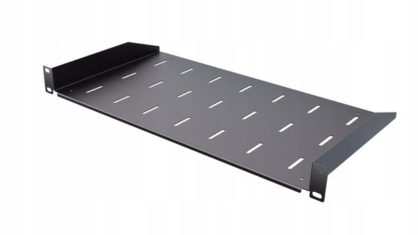 Półka RACK Eco stała czarna 19" 1U 250 mm Perforowana jakość StalFlex