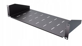 Półka RACK Eco stała czarna 19" 2U 220 mm Perforowana jakość StalFlex