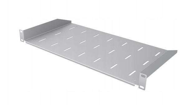 Półka RACK Eco stała szara 19" 1U 250 mm Perforowana jakość StalFlex