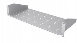 Półka RACK Eco stała szara 19" 2U 220 mm Perforowana jakość StalFlex