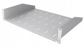 Półka RACK Eco stała szara 19" 2U 350 mm Perforowana jakość StalFlex
