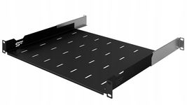 Półka RACK Standard regulowana 1U 19" 350 mm 350-510 mm czarna StalFlex