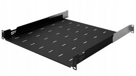 Półka RACK Standard regulowana 1U 19" 450 mm 450-610 mm czarna StalFlex
