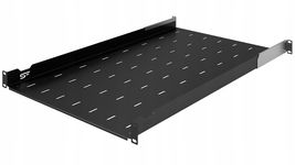 Półka RACK Standard regulowana 1U 19" 750 mm 750-910 mm czarna StalFlex
