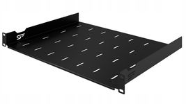 Półka RACK Standard stała 1U 19" 350 mm czarna StalFlex