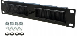 Przepust Kablowy RACK 10" 1U ze Szczotką i Mini Organizerem Czarny Stalflex