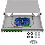 Przełącznica Światłowodowa Szuflada RACK 19" 1U 24xSC Simplex Szara