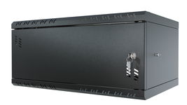 Szafa Instalacyjna RACK 19" 4U 350mm Wisząca Metalowe Drzwi Czarna Stalflex