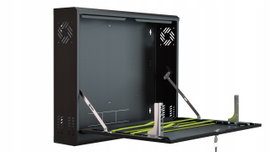 Szafa obudowa na rejestrator CCTV RACK StalFlex Pionowa 19" 2U 130mm czarna