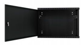 Szafa RACK 19" wisząca CCTV DVR Stalflex 19'' 3U 180 mm czarna regulowana