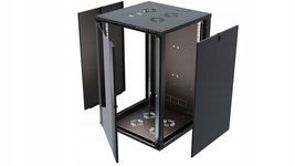 Szafa RACK Stalflex 19" 18U 600mm wisząca szklane drzwi czarna
