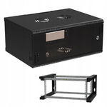Szafa RACK Stalflex Professional 19" 4U 450mm wisząca szklane drzwi czarna