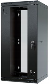 Szafa Serwerowa Wisząca RACK 10" 12U 300mm Drzwi z Szybą Czarna Stalflex