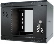 Szafa Serwerowa Wisząca RACK 10" 4U 300mm Drzwi z Szybą Czarna Stalflex