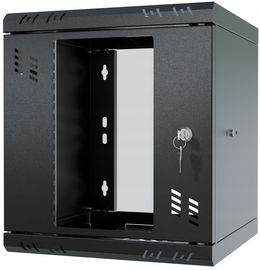 Szafa Serwerowa Wisząca RACK 10" 6U 300mm Drzwi z Szybą Czarna Stalflex
