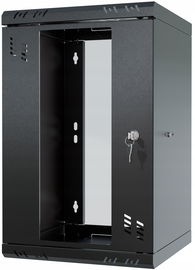 Szafa Serwerowa Wisząca RACK 10" 9U 300mm Drzwi z Szybą Czarna Stalflex