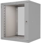 Szafa Serwerowa Wisząca RACK 19" 12U 450mm Szklane Drzwi Szara Stalflex