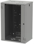 Szafa Serwerowa Wisząca RACK 19" 18U 450mm Szklane Drzwi Szara Stalflex