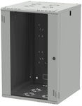 Szafa Serwerowa Wisząca RACK 19" 18U 600mm Szklane Drzwi Szara Stalflex
