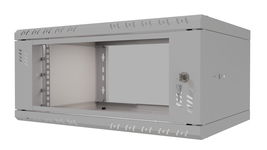 Szafa Serwerowa Wisząca RACK 19" 4U 350mm Szklane Drzwi Szara Stalflex