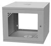 Szafa wisząca RACK 19" 9U 600mm, szkło, szara