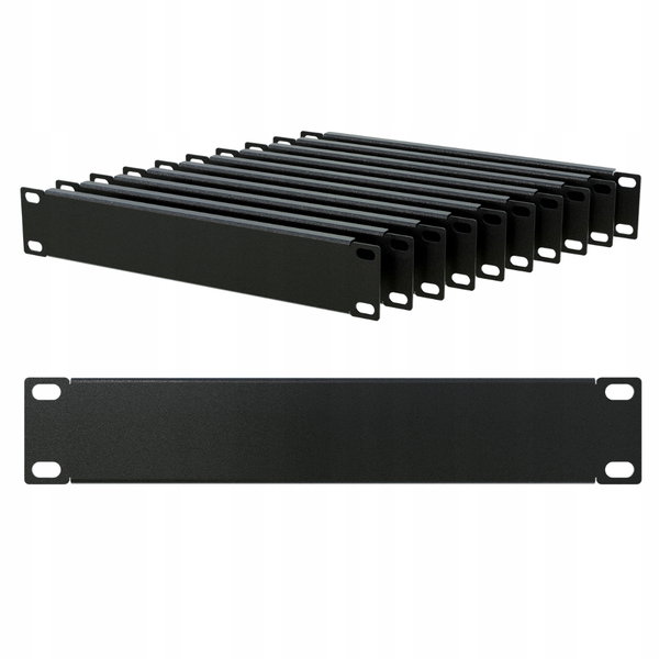 Zestaw 10x Panel Maskujący Maskownica RACK 10" 1U Czarna Stalflex