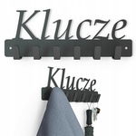 Wieszak Ścienny do Przedpokoju na Ubrania Kurtki Metalowy 6 Haczyków Czarny