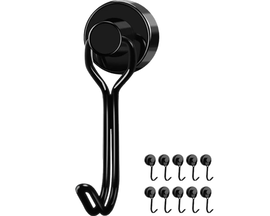 Magnes Neodymowy Z Hakiem Wieszak Hak Haczyk Na Przedmioty Czarny 12Szt