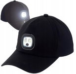 Czapka Z Daszkiem Z Latarką Oświetlenie Led Czarna 55Cm