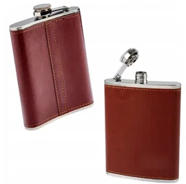 Piersiówka 8 Oz 240Ml Brązowa Stalowa Nierdzewna