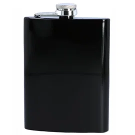 Piersiówka Stalowa Czarna Połysk 240Ml 8 Oz