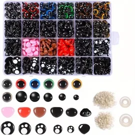 Oczy Noski Do Maskotek Pluszaków Diy 6-16 Mm 1060 Elementów + Etui