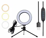 Lampa Pierścieniowa Do Selfie Makijażu Led Ring Białe Tripod 16Cm