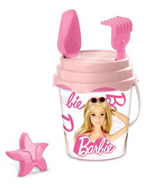 Wiaderko Barbie Do Piaski Piaskownicy 17 Cm. Z Akcesoriami Łopatka Grabki