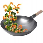 Patelnia Wok 33 Cm Głęboka Solidna