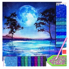 Haft Diamentowy Diamond Painting Haft Diamentowy Mozaika Księżyc 30X30 Cm
