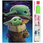 Haft Diamentowy Baby Yoda Mozaika Obraz Zestaw 30X40 Cm
