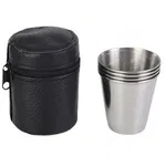 Kieliszki Stalowe 4 Szt Zestaw Turystyczny 80Ml + Etui