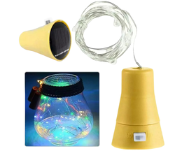 Lampki Drucik Solar 10Led 1M Korek Do Butelki Lampka Solarna Multicolor