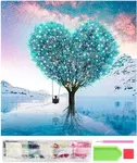 Haft Diamentowy Mozaika Zestaw Diamond Painting 5D Drzewo Serce 30X30Cm