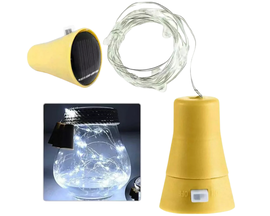 Lampki Drucik Solar 10 Led 1M Korek Do Butelki Lampka Solarna Zimny Biały