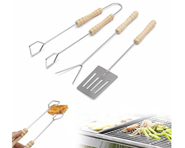 Akcesoria Do Grilla Zestaw Do Grillowania Szczypce Łopatka Szpikulec 3El