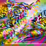 Haft Diamentowy Diamond Painting Mozaika 5D Tygrys Kolor 30X30 Cm