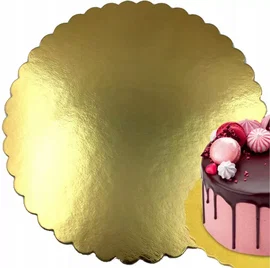 Podkład Pod Tort Ciasto Okrągły Krażek Sztywny Karbowany 26 Cm 1Szt
