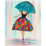 Haft Diamentowy Mozaika Diamentowa Obraz Parasol Kobieta  Kolor 30X40Cm