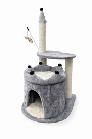 Drapak dla Kota Domek 92 cm Wysoki z Legowiskiem Słupkiem + ZABAWKA PREMIUM
