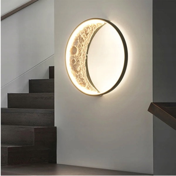 Plafon okrągły dekoracyjny Lampa Led na ścianę Księżyc 40 cm 3D Moon pilot