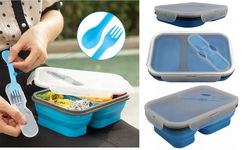 Pojemnik silikonowy plastikowy na żywność Duży 2w1 śniadaniówka LUNCH BOX