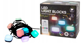 Bloczki Oświetleniowe LED Girlanda 8 szt, 9m, LED LIGHT BLOCKS